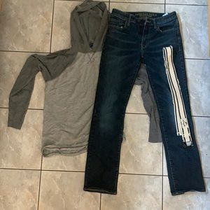 Casual Jean Hoodie Outfit with belt